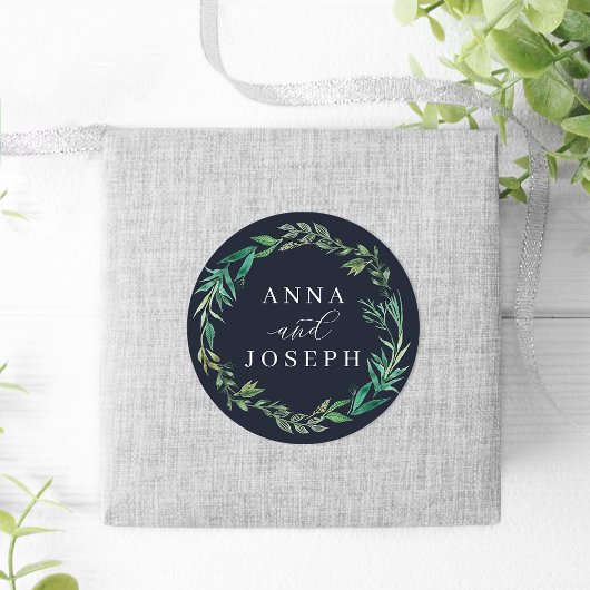 Greenhouse | Waterverf Botanische bruiloft Ronde Sticker