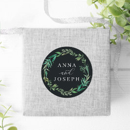 Greenhouse | Waterverf Botanische bruiloft Ronde Sticker