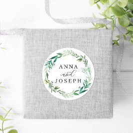 Greenhouse | Waterverf Botanische bruiloft Ronde Sticker