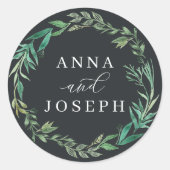 Greenhouse | Waterverf Botanische bruiloft Ronde Sticker (Voorkant)