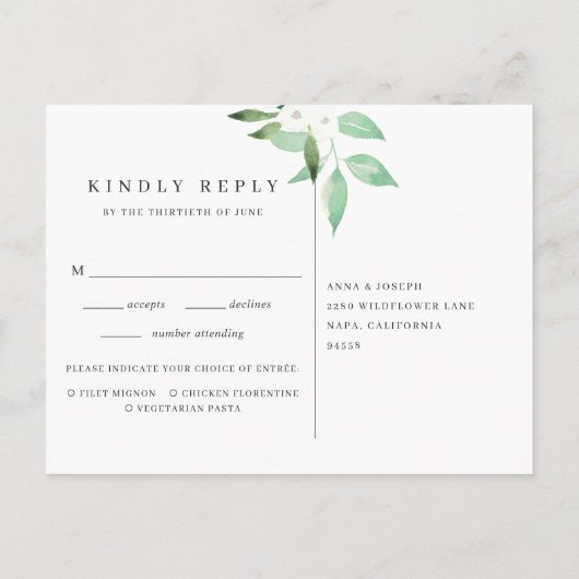 Greenhouse | Waterverf Keuze uit botanische maalti Uitnodiging Briefkaart (Achterkant)