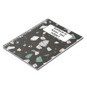 Greenish Accent & Earthtones Terrazzo Pattern Notitieboek (Linkerzijde)