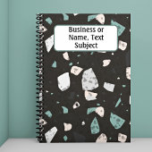 Greenish Accent & Earthtones Terrazzo Pattern Notitieboek