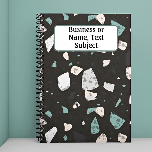 Greenish Accent & Earthtones Terrazzo Pattern Notitieboek