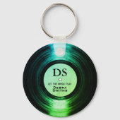 Greenish Personalized Music Vinyl Record Sleutelha Sleutelhanger (Voorkant)