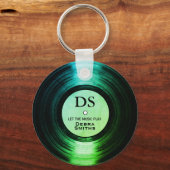 Greenish Personalized Music Vinyl Record Sleutelha Sleutelhanger (Achterkant)