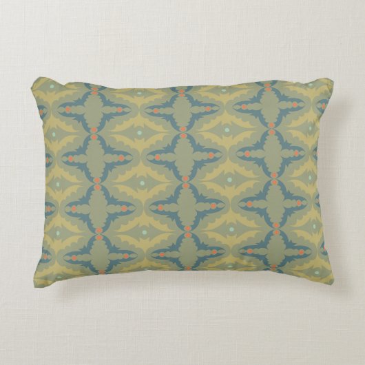 Greenish Retro Vintage Pattern Accent Kussen (Voorkant)