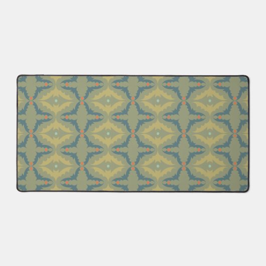 Greenish Retro Vintage Pattern Bureaumat (Voorkant)