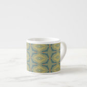 Greenish Retro Vintage Pattern Espresso Kop (Voorkant rechts)