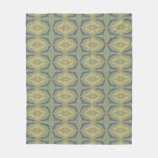Greenish Retro Vintage Pattern Fleece Deken (Voorkant)