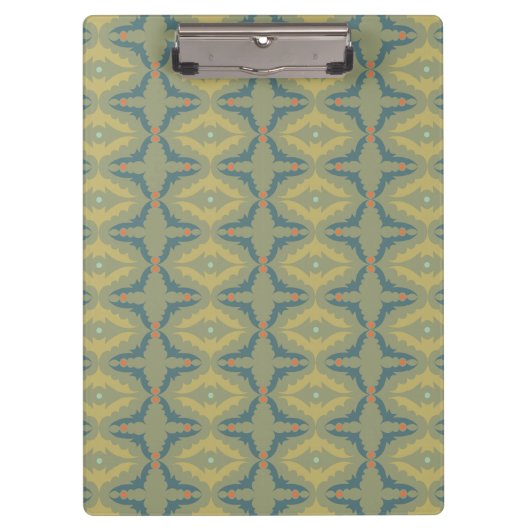 Greenish Retro Vintage Pattern Klembord (Voorkant)