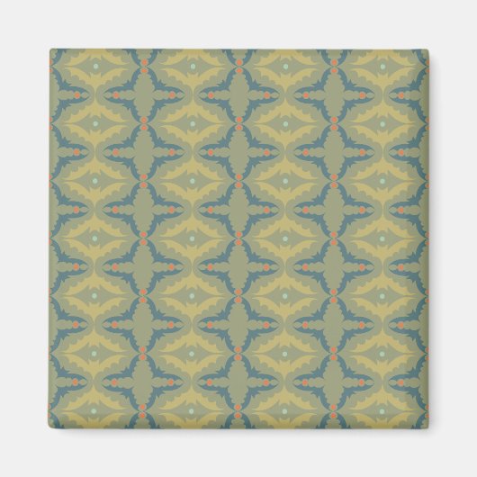 Greenish Retro Vintage Pattern Magneet (Voorkant)