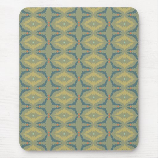 Greenish Retro Vintage Pattern Muismat (Voorkant)