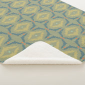 Greenish Retro Vintage Pattern Sherpa Deken (3/4)