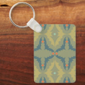 Greenish Retro Vintage Pattern Sleutelhanger (Voorkant)