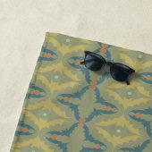 Greenish Retro Vintage Pattern Strandlaken (In situ)