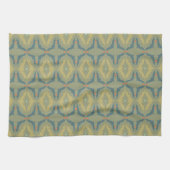 Greenish Retro Vintage Pattern Theedoek (Horizontaal)