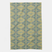 Greenish Retro Vintage Pattern Theedoek (Verticaal)