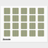 Greenish Retro Vintage Pattern Vierkante Sticker (Vel)