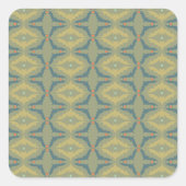 Greenish Retro Vintage Pattern Vierkante Sticker (Voorkant)