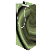 Greenish Swirl Wijn Cadeautas (Achterkant Gekanteld)