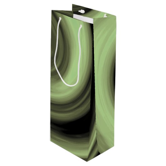 Greenish Swirl Wijn Cadeautas (Voorkant Gekanteld)