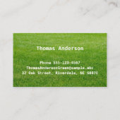 Greenkeeper in groen en wit visitekaartje (Achterkant)