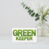 Greenkeeper in groen en wit visitekaartje (Staand voorkant)
