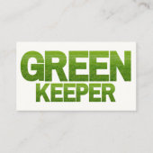 Greenkeeper in groen en wit visitekaartje (Voorkant)