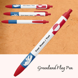 Greenlan Flag Pen, Bear, Greenland / Promotional Zwarte Inkt Pen