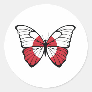 Greenland Butterfly X4 Ronde Sticker