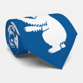 Greenland Emblem Tie, Blue, Large Polar Bear Stropdas (Opgerold)