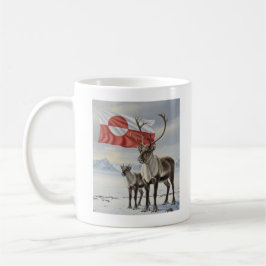 GREENLAND flag and arctic reindeer Coffee Mug Koffiemok
