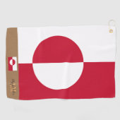 Greenland flag monogrammed / Greenland golf towel Golfhanddoek (Horizontaal)