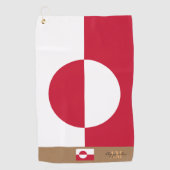 Greenland flag monogrammed / Greenland golf towel Golfhanddoek (Voorkant)