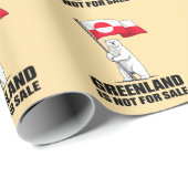 Greenland Is Not for Sale Polar Bear With Flag Cadeaupapier (Rol Hoek)