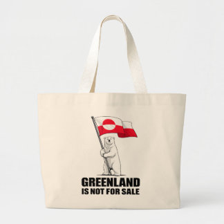 Greenland Is Not for Sale Polar Bear With Flag Grote Tote Bag