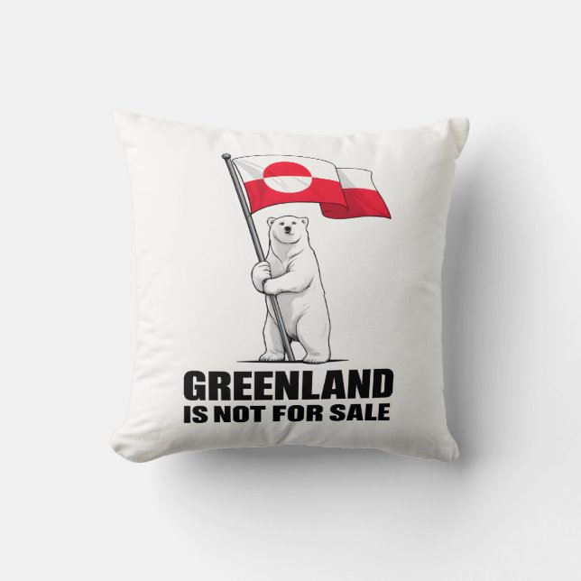 Greenland Is Not for Sale Polar Bear With Flag Kussen (Voorkant)