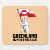 Greenland Is Not for Sale Polar Bear With Flag Muismat (Voorkant)