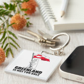 Greenland Is Not for Sale Polar Bear With Flag Sleutelhanger (Voorkant Rechts)