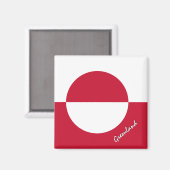 Greenland Magnet, Patriotic, Greenland Flag Magneet (Voorkant / Achterkant)