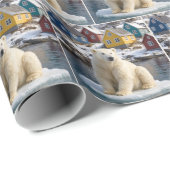 Greenland Polar Bear On an Ice Floe Cadeaupapier (Rol Hoek)