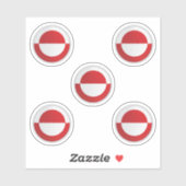 Greenland Round Icon X4 Sticker (Vel)