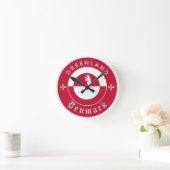 Greenland Wall Clock, Bear, Greenland Flag Ronde Klok (Huis)