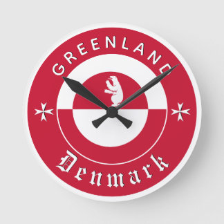 Greenland Wall Clock, Bear, Greenland Flag Ronde Klok