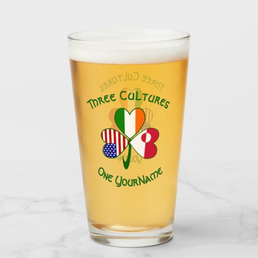 Greenlander Ierse Amerikaanse vlaggen Shamrock Per Glas (Voorkant gevuld)