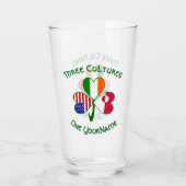Greenlander Ierse Amerikaanse vlaggen Shamrock Per Glas (Voorkant)