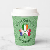 Greenlander Irish USA Shamrock Personalized Text Papieren Bekers (Achterkant)