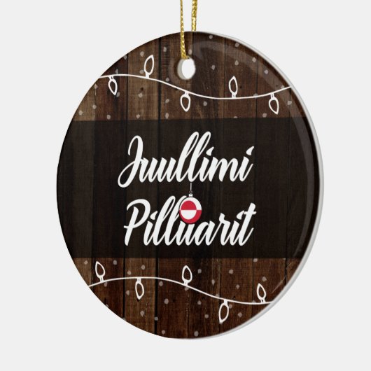 Greenlandic Merry Kerstmis, Juullimi Pilluarit Keramisch Ornament (Links)
