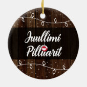 Greenlandic Merry Kerstmis, Juullimi Pilluarit Keramisch Ornament (Achterkant)
